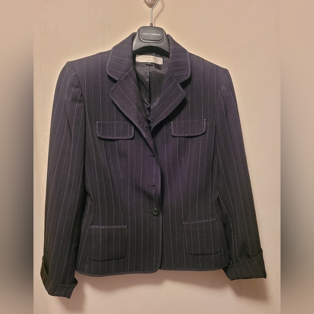 Tahari Black Pinstripe Women's Blazer